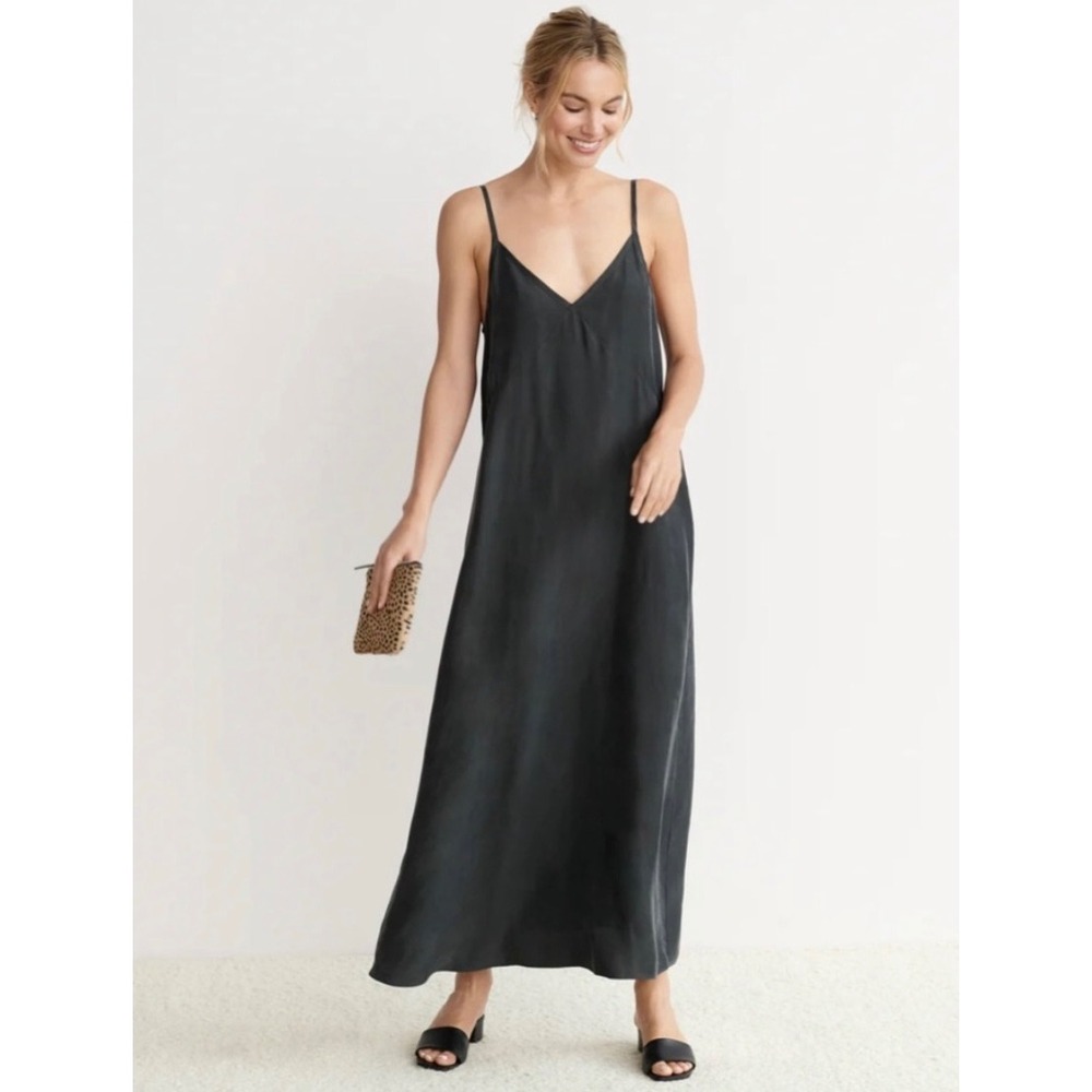 NWOT Jenni‎ Kayne Rio Slip Dress M Charcoal Grey Quiet Luxury Minimalist Lounge